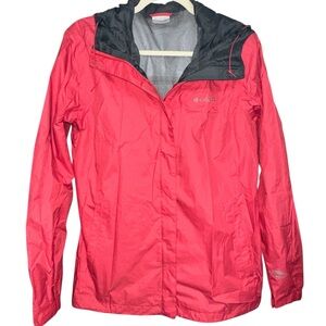 Columbia Women's Arcadia II Waterproof Coral Red Rain Jacket Mesh Lined L EUC